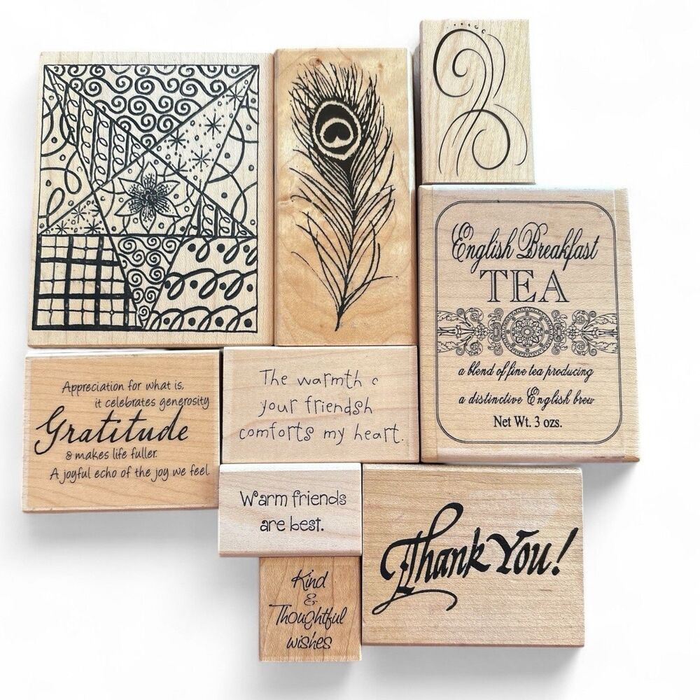 NEW Rubber Stamps Misc Lot Of 9 Craft Supplies Homemade Cards